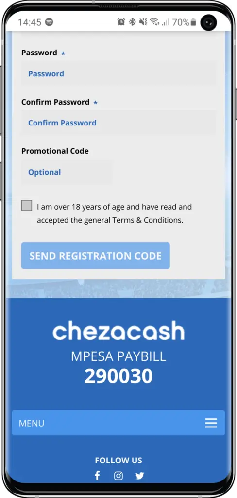 ChezaCash registration