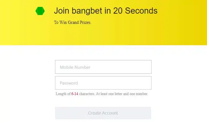 BangBet Registration Kenya