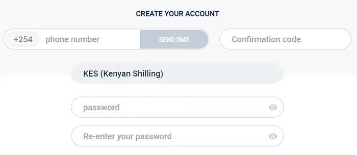 Registration Form Tonybet Kenya 