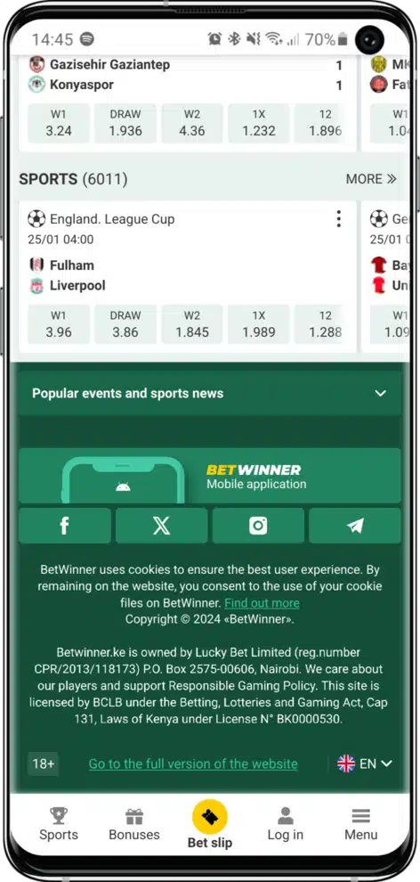 betwinner betting app