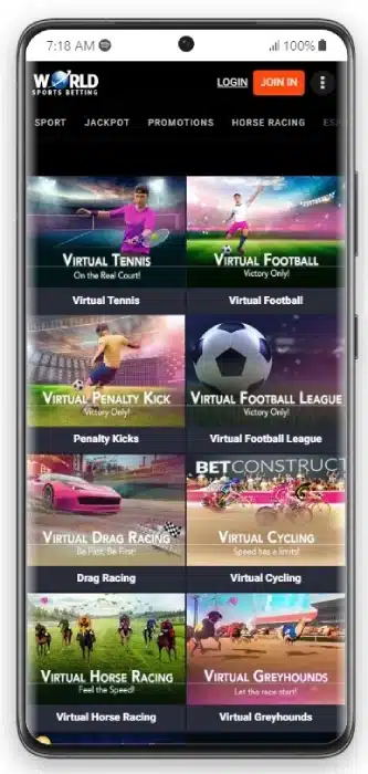 World Sport Betting Virtual Sports List