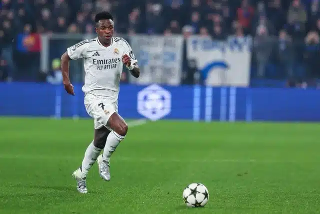Vinicius Junior of Real Madrid CF seen in action during UEFA Champions League 2024/25