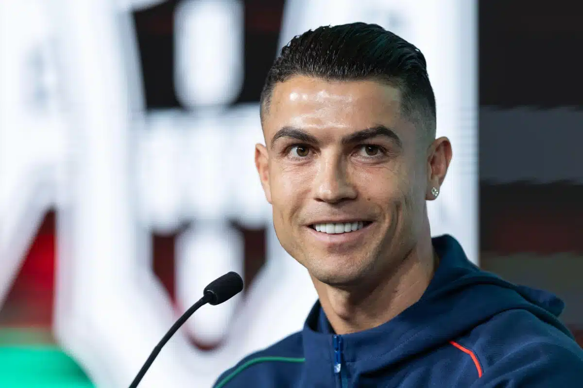 Portugal's and Al-Nassr forward Cristiano Ronaldo during the pre-game press conference for the UEFA Nations League game