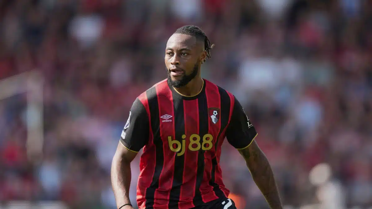 Antoine Semenyo in action during the English Premier League soccer match between Bournemouth and Wolverhampton Wanderers