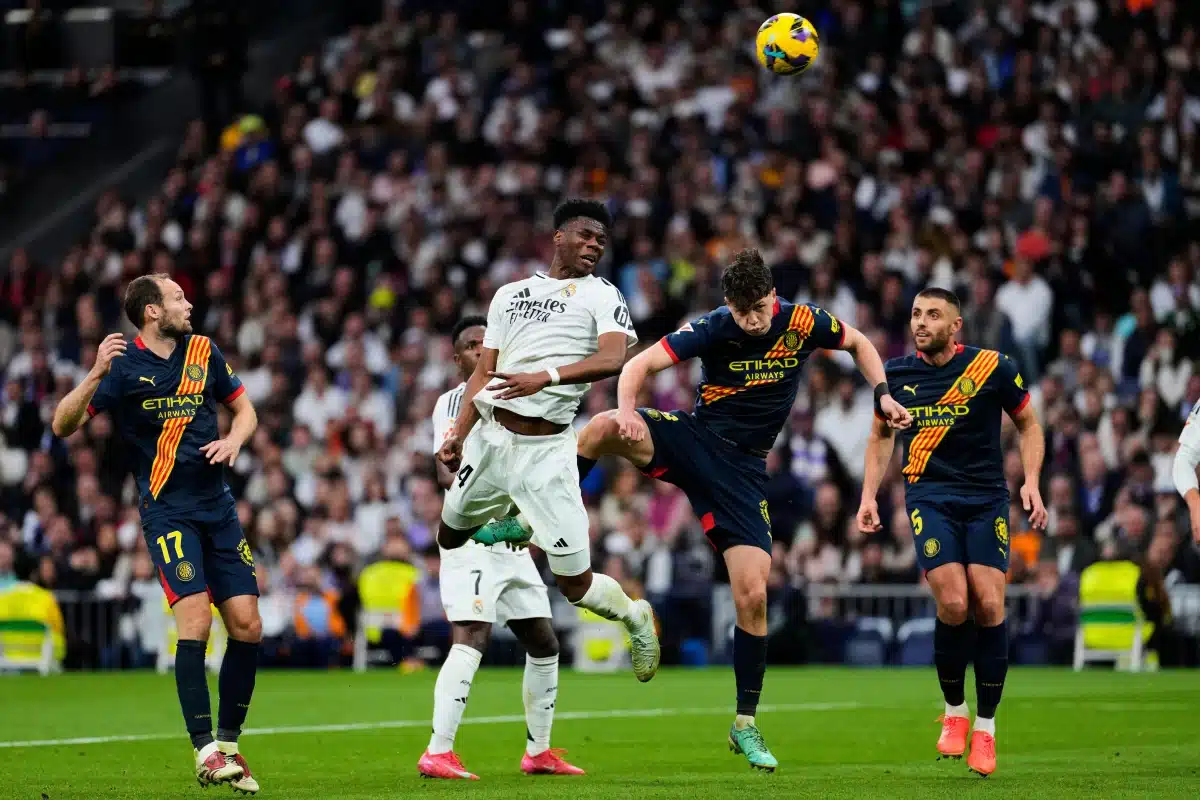 Aurelien Tchouameni of Real Madrid CF and Ladislav Krejci of Girona FC, 2025