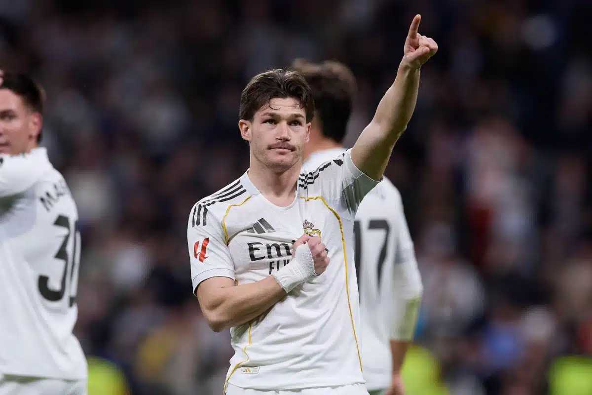 Fran Garcia celebrates a goal, 2026
