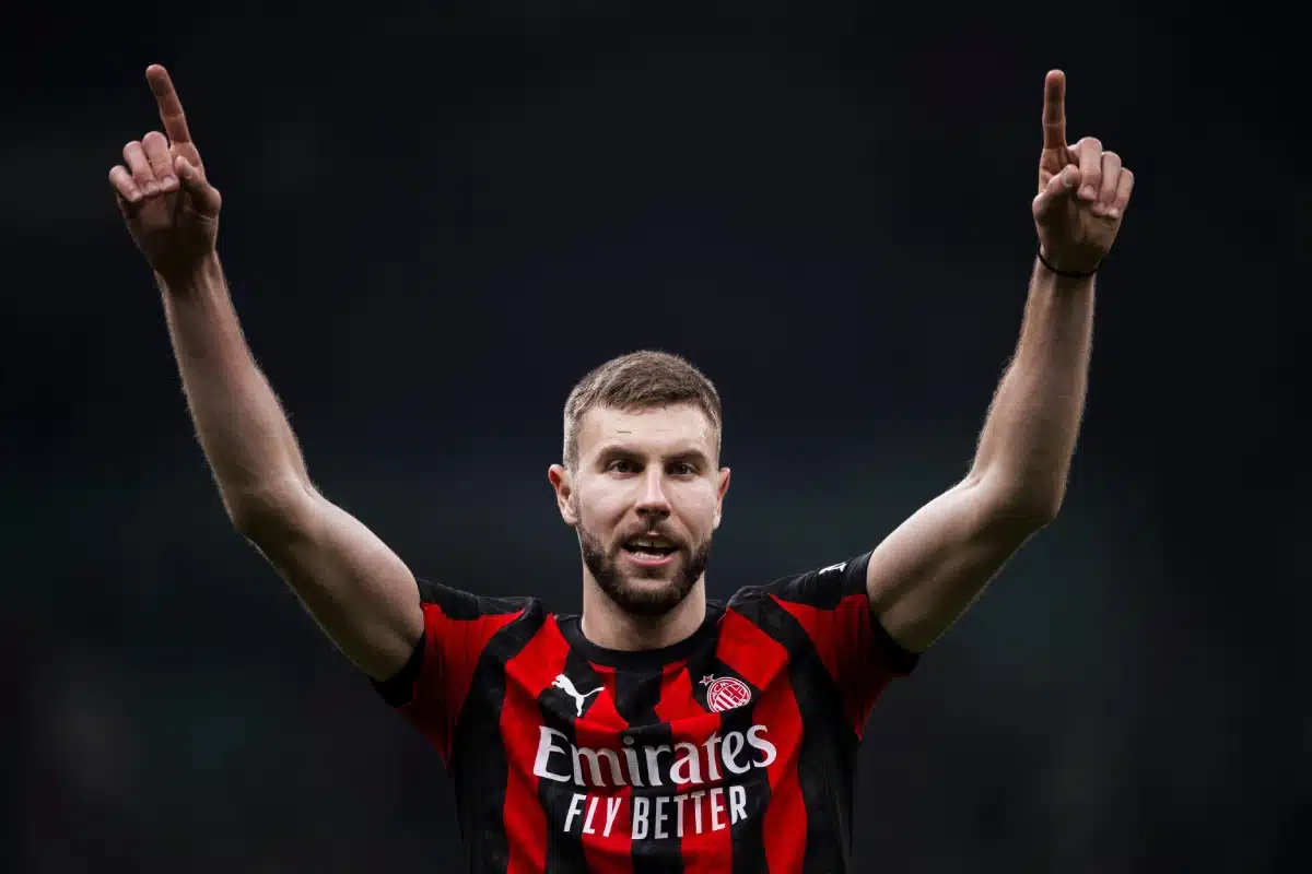 Strahinja Pavlovic of AC Milan celebrates the victory, 2026