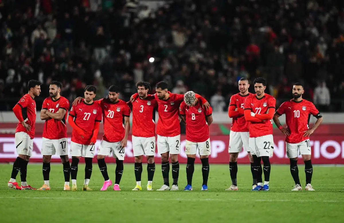 Egypt national team players during a 2025 AFCON Africa Cup of Nations game, January 17 2026