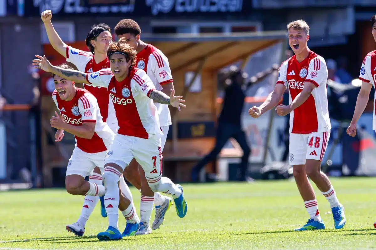 Maher Carrizo, Lucas Rosa, and Sean Steur of AFC Ajax, May 24, 2026