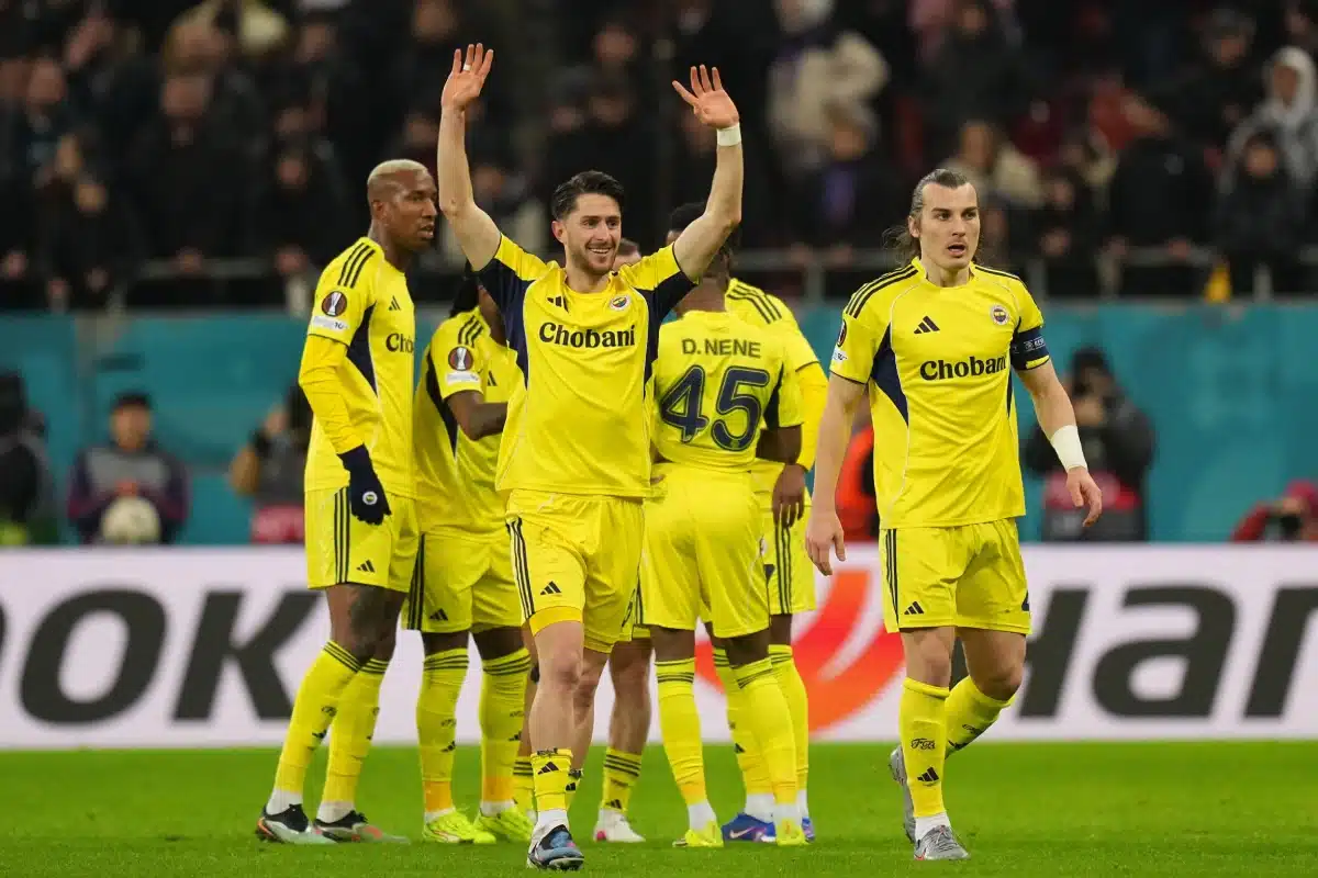 Fenerbahce's Ismail Yuksek celebrates after scoring, 2026